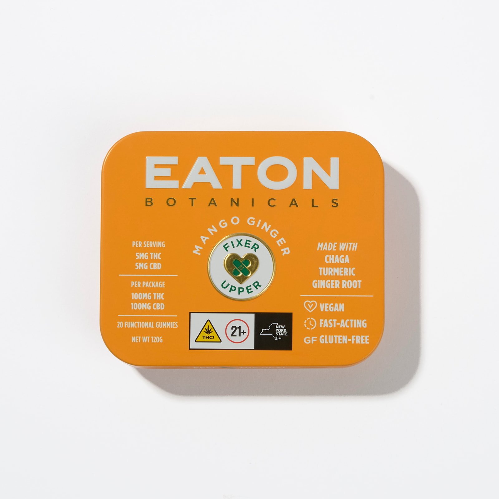 Front of Fixer Upper THC gummy tin by Eaton Botanicals